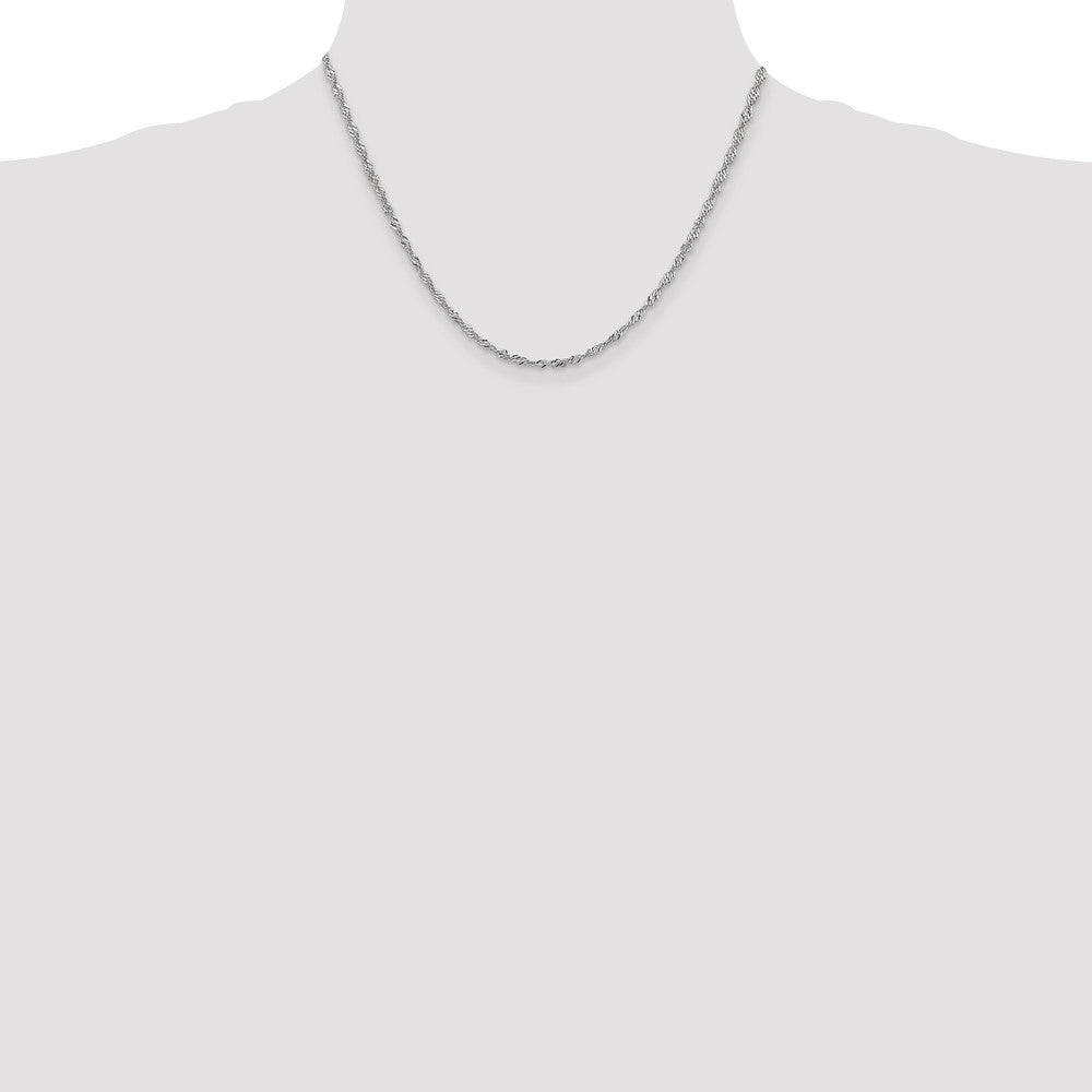 14K White Gold 2.0mm Singapore Chain Necklace
