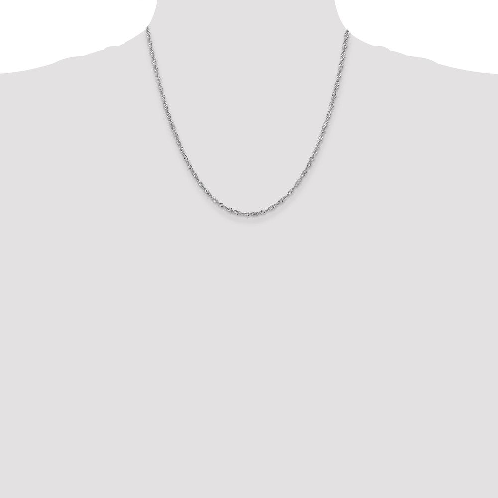 14K White Gold 2.0mm Singapore Chain Necklace