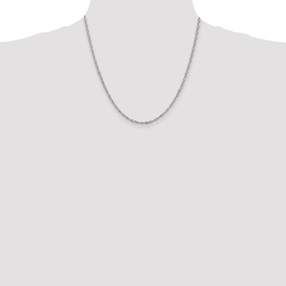 14K White Gold 2.0mm Singapore Chain Necklace