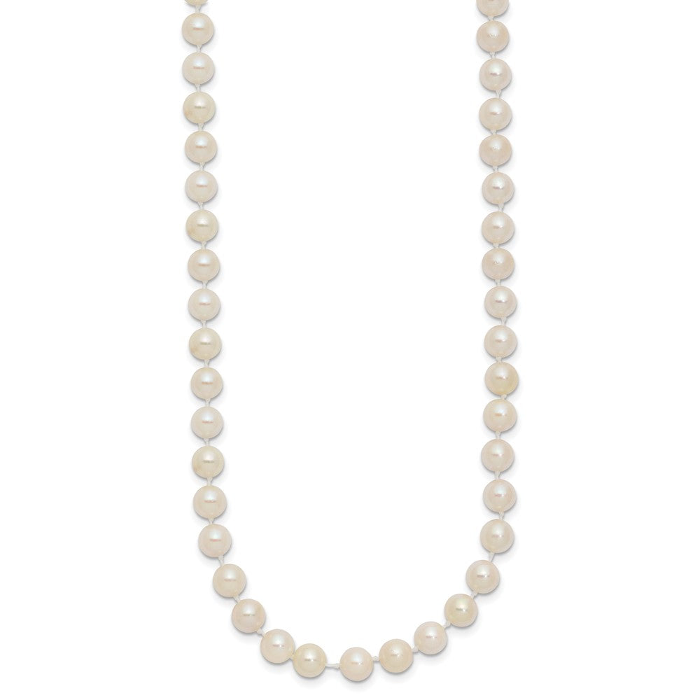 14k Yellow Gold 5-6mm White Round Akoya Saltwater Cultured Pearl Necklace