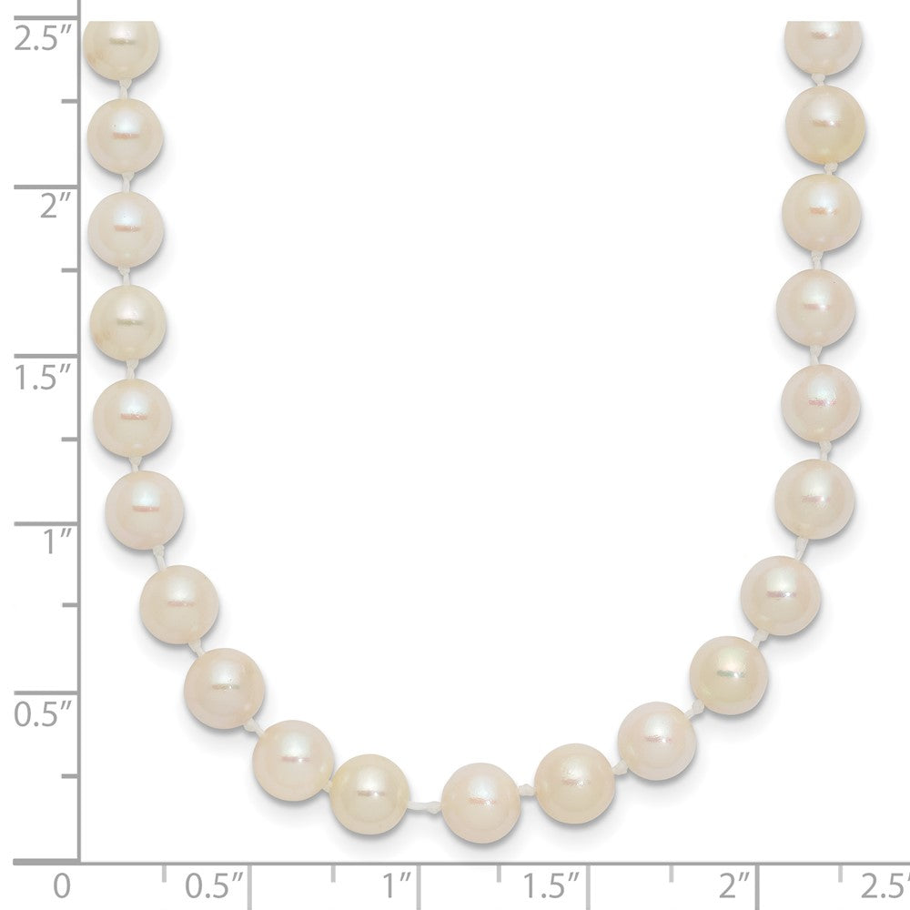 14k Yellow Gold 5-6mm White Round Akoya Saltwater Cultured Pearl Necklace