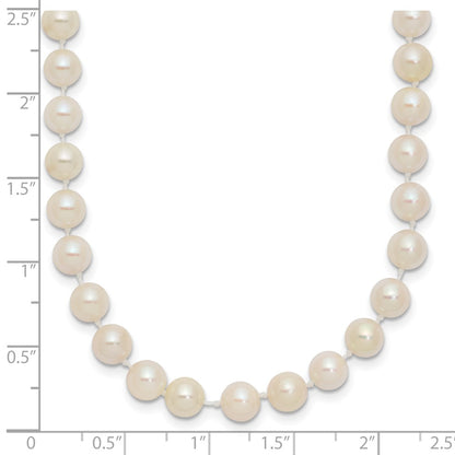 14k Yellow Gold 5-6mm White Round Akoya Saltwater Cultured Pearl Necklace