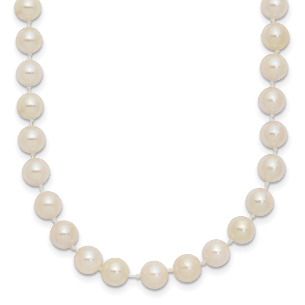 14k Yellow Gold 5-6mm White Round Akoya Saltwater Cultured Pearl Necklace