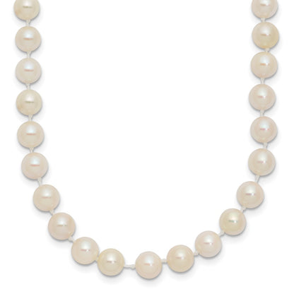 14k Yellow Gold 5-6mm White Round Akoya Saltwater Cultured Pearl Necklace
