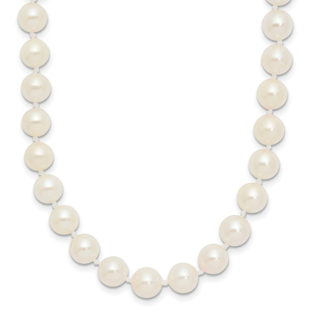 14k Yellow Gold 6-7mm White Round Akoya Saltwater Cultured Pearl Necklace