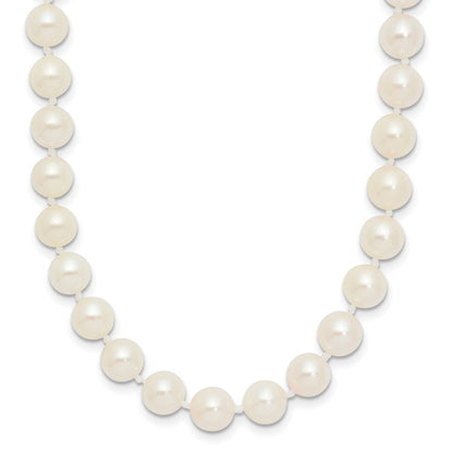 14k Yellow Gold 6-7mm White Round Akoya Saltwater Cultured Pearl Necklace