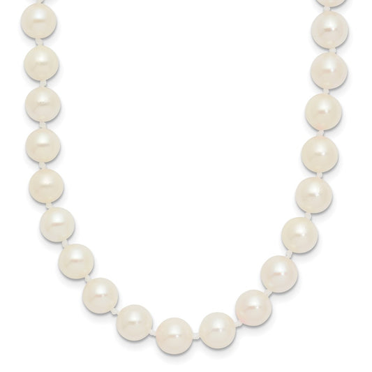 14k Yellow Gold 6-7mm White Round Akoya Saltwater Cultured Pearl Necklace
