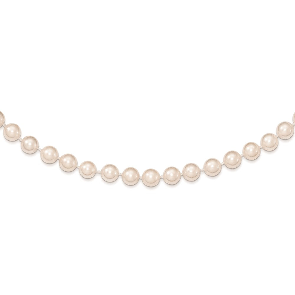 14k Yellow Gold White Round Akoya Saltwater Cultured Pearl 7 inch Bracelet