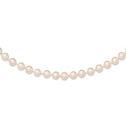 14k Yellow Gold White Round Akoya Saltwater Cultured Pearl 7 inch Bracelet
