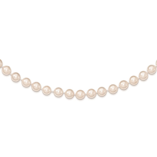 14k Yellow Gold White Round Akoya Saltwater Cultured Pearl 7 inch Bracelet