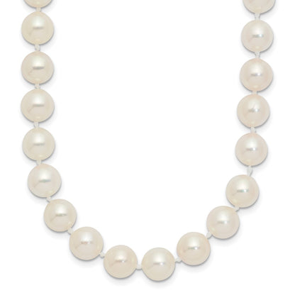 14k Yellow Gold 7-8mm White Round Akoya Saltwater Cultured Pearl Necklace