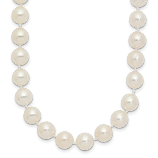 14k Yellow Gold 7-8mm White Round Akoya Saltwater Cultured Pearl Necklace