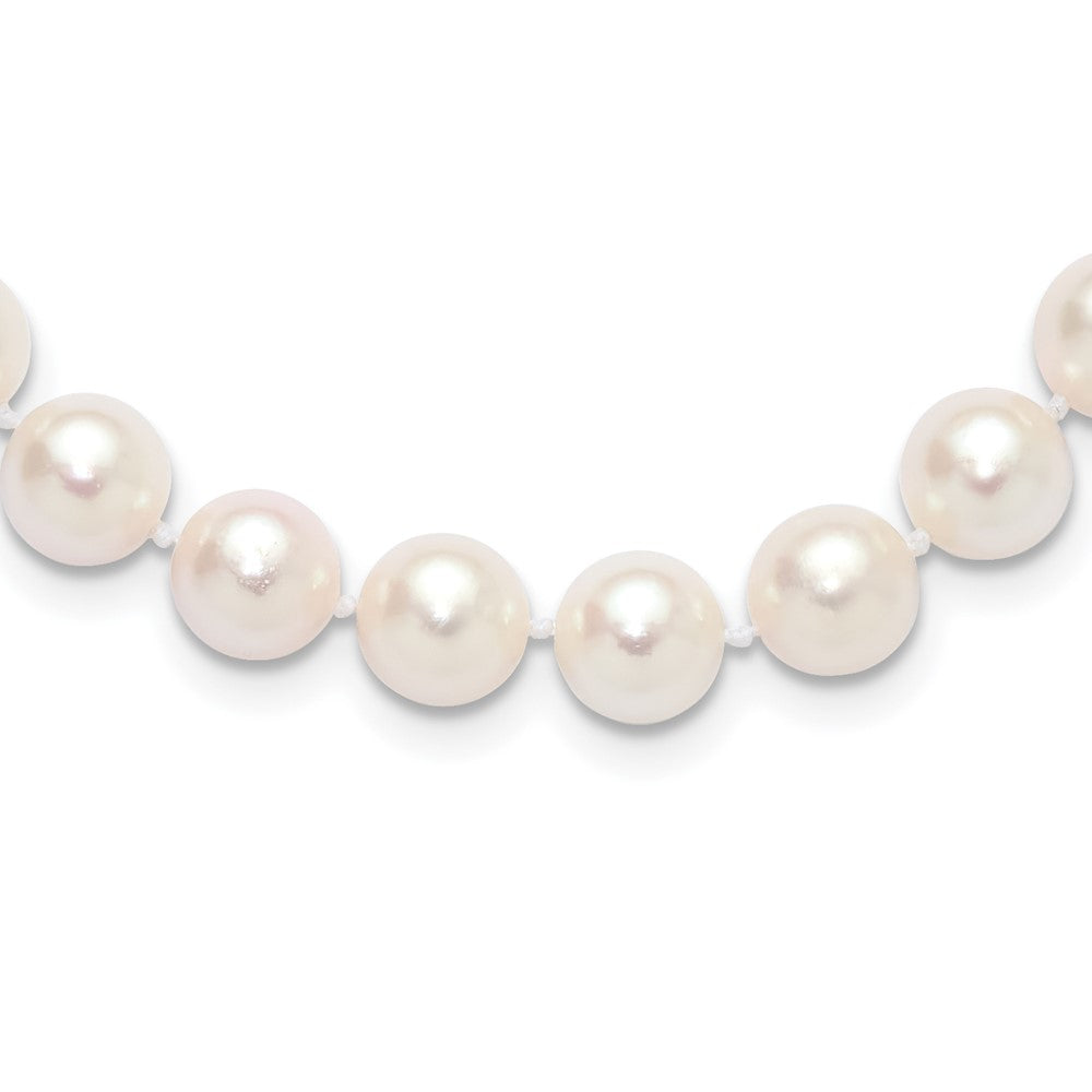 14k Yellow Gold 8-9mm White Round Akoya Saltwater Cultured Pearl Necklace