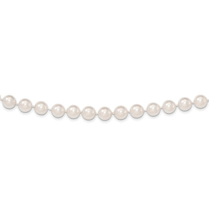14k Yellow Gold White Round Akoya Saltwater Cultured Pearl 7 inch Bracelet