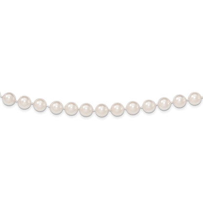 14k Yellow Gold White Round Akoya Saltwater Cultured Pearl 7 inch Bracelet