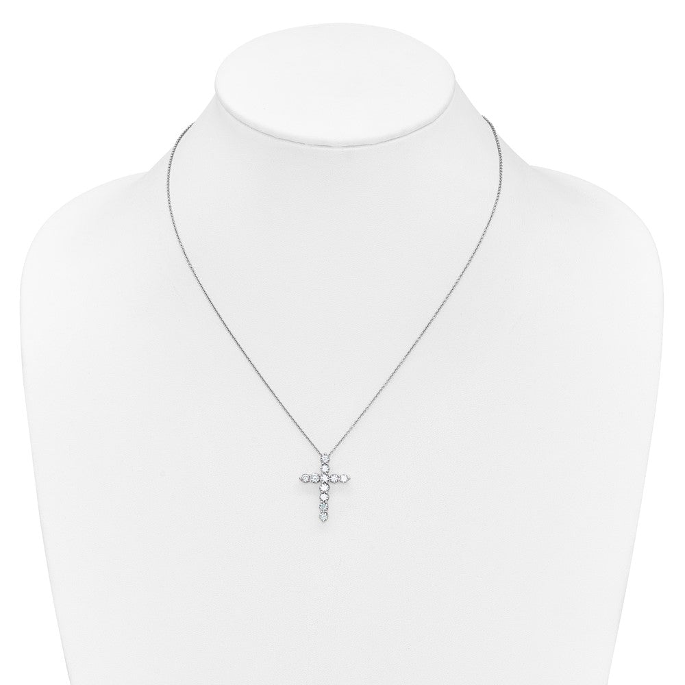 14k Gold Polished Diamond Cross Pendant Necklace 18"