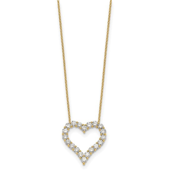 Lab Grown Diamond Heart Pendant Necklace in 14k Gold 18"