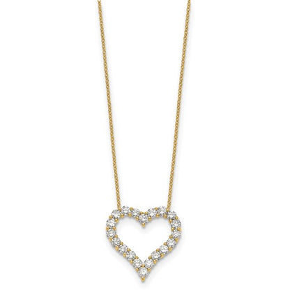 Lab Grown Diamond Heart Pendant Necklace in 14k Gold 18"