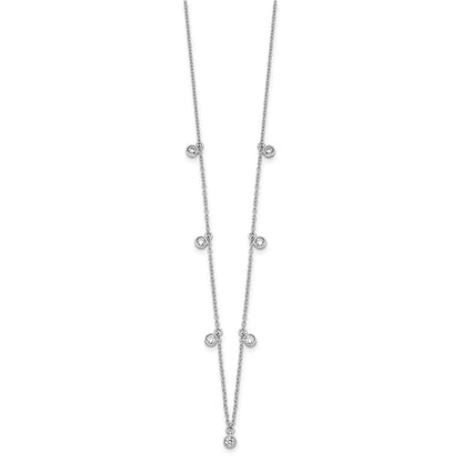 14k White Gold 5/8 carat Lab Grown Diamond Nine Station Necklace