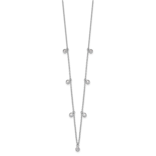 14k White Gold 5/8 carat Lab Grown Diamond Nine Station Necklace