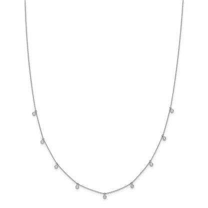 14k White Gold 5/8 carat Lab Grown Diamond Nine Station Necklace