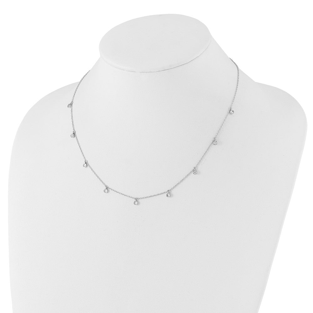 14k White Gold 5/8 carat Lab Grown Diamond Nine Station Necklace