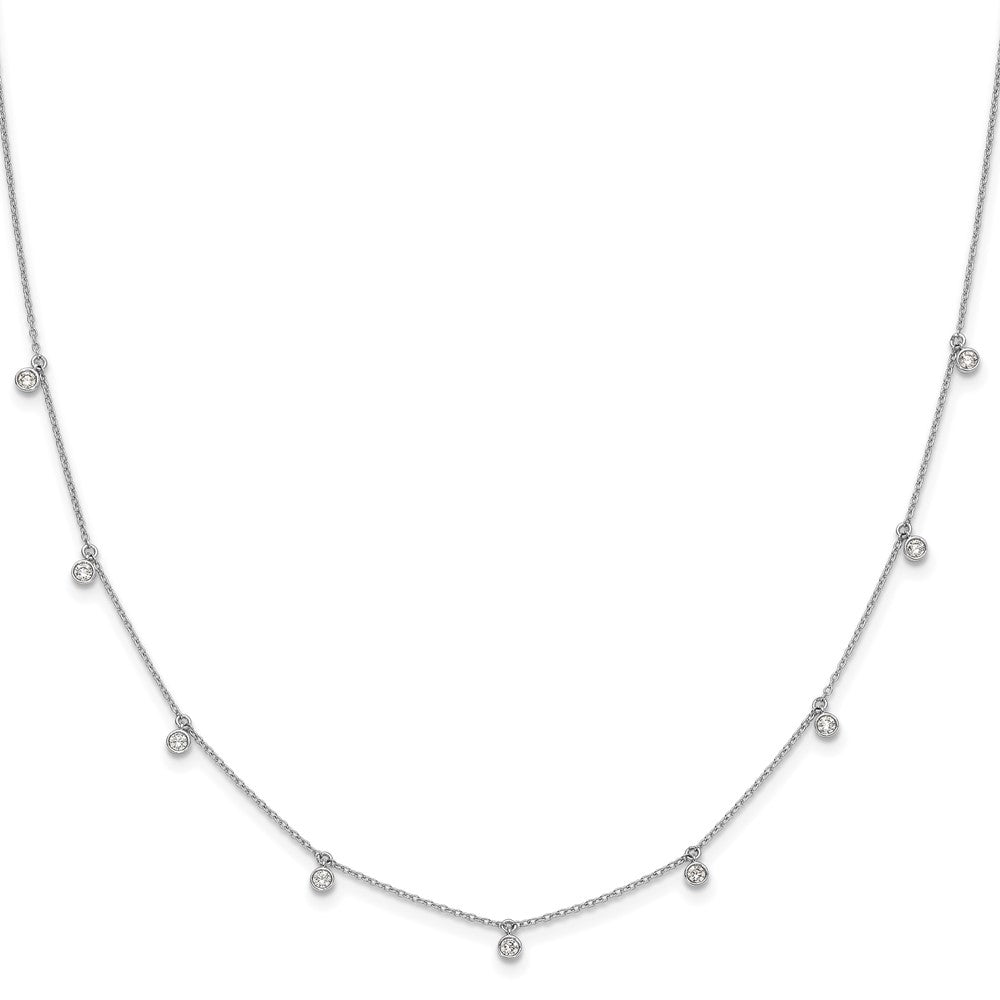 14k White Gold 5/8 carat Lab Grown Diamond Nine Station Necklace