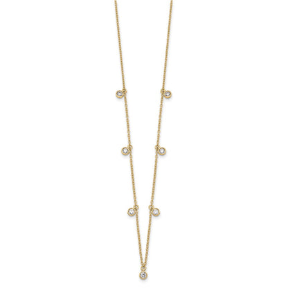 14k Yellow Gold 5/8 carat Lab Grown Diamond Nine Station Necklace