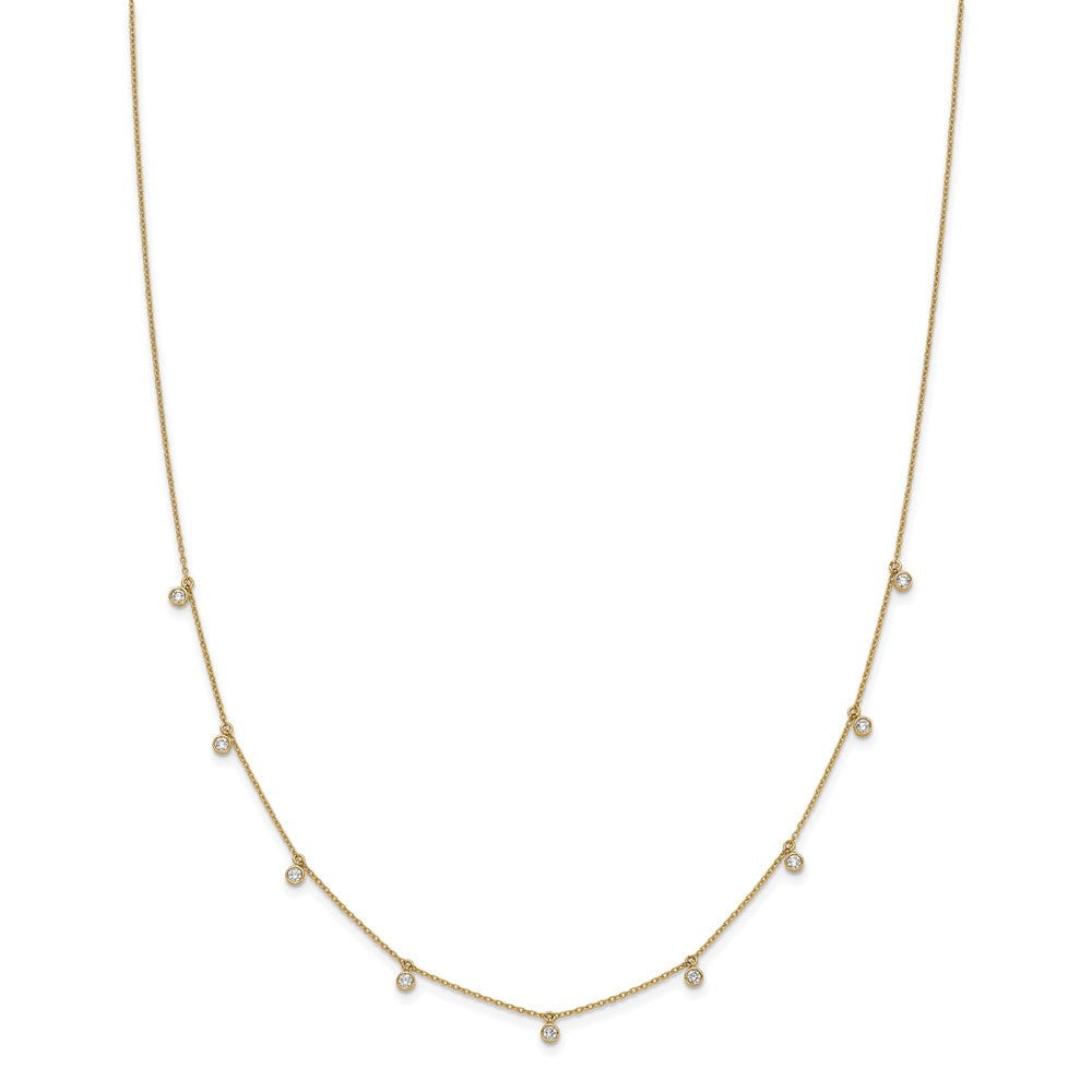 14k Yellow Gold 5/8 carat Lab Grown Diamond Nine Station Necklace