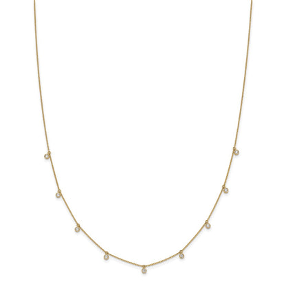 14k Yellow Gold 5/8 carat Lab Grown Diamond Nine Station Necklace