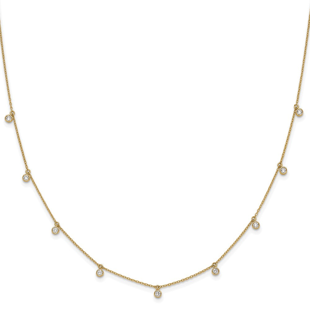14k Yellow Gold 5/8 carat Lab Grown Diamond Nine Station Necklace