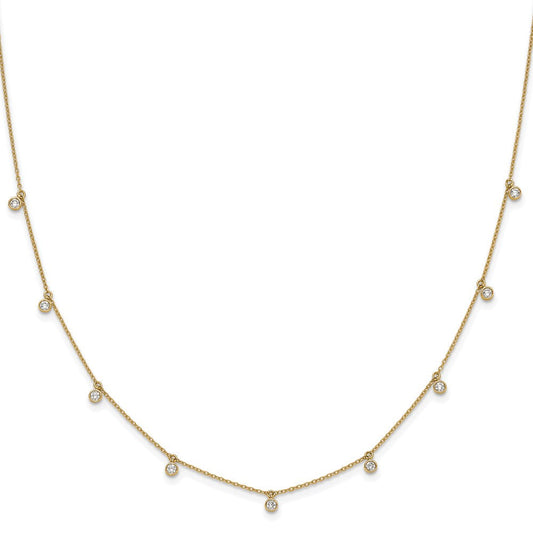 14k Yellow Gold 5/8 carat Lab Grown Diamond Nine Station Necklace