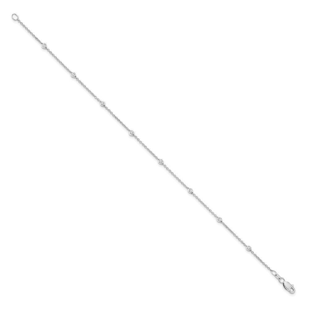 14k Yellow Gold Lab Grown Diamond 7 Station Bracelet ( 0.15 Ct To 0.21 Ct ) Color- DE, Clarity- VS