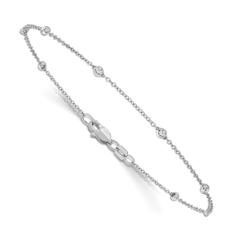 14k Yellow Gold Lab Grown Diamond 7 Station Bracelet ( 0.15 Ct To 0.21 Ct ) Color- DE, Clarity- VS