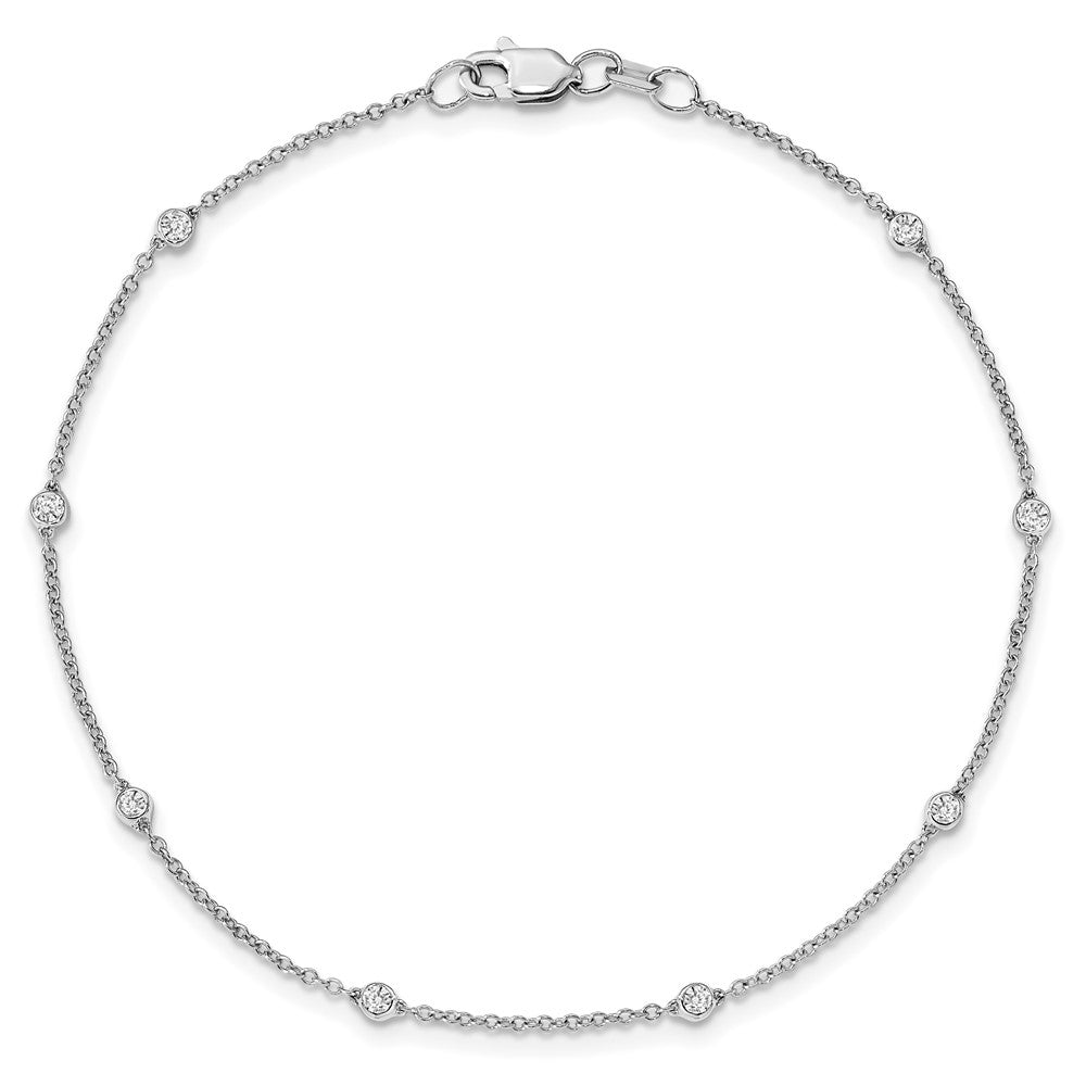 14k Yellow Gold Lab Grown Diamond 7 Station Bracelet ( 0.15 Ct To 0.21 Ct ) Color- DE, Clarity- VS