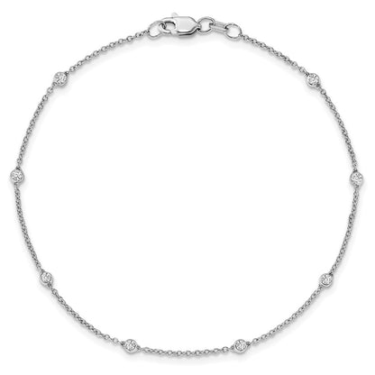 14k Yellow Gold Lab Grown Diamond 7 Station Bracelet ( 0.15 Ct To 0.21 Ct ) Color- DE, Clarity- VS