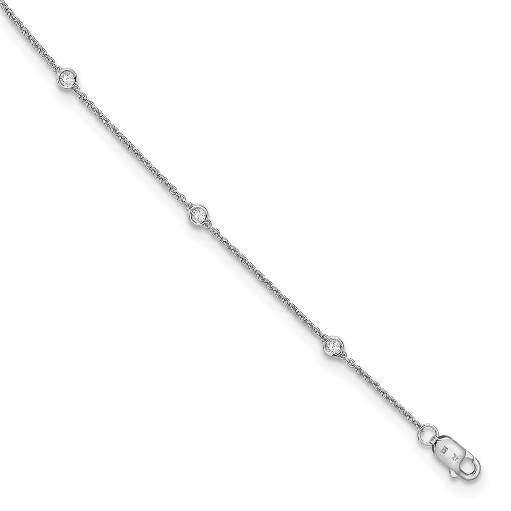 14k Yellow Gold Lab Grown Diamond 7 Station Bracelet ( 0.15 Ct To 0.21 Ct ) Color- DE, Clarity- VS