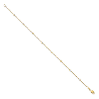 14k Yellow Gold Lab Grown Diamond 7 Station Bracelet ( 0.15 Ct To 0.21 Ct ) Color- DE, Clarity- VS