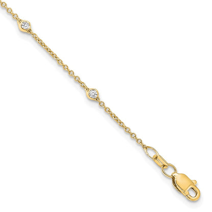 14k Yellow Gold Lab Grown Diamond 7 Station Bracelet ( 0.15 Ct To 0.21 Ct ) Color- DE, Clarity- VS