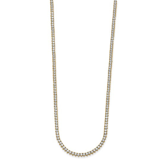 8 Ct Round Lab Grown Diamond Tennis Necklace 20" in 14k Yellow Gold VS-F