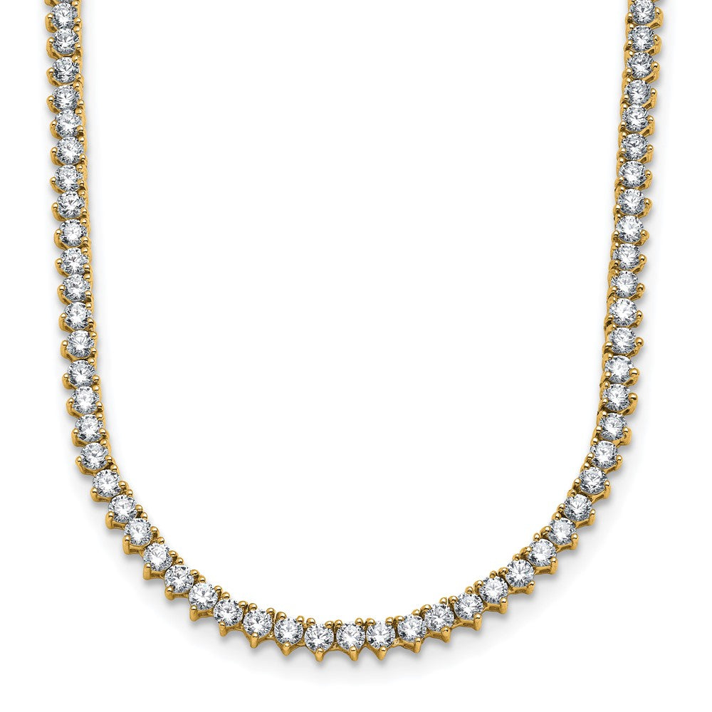 8 Ct Round Lab Grown Diamond Tennis Necklace 20" in 14k Yellow Gold VS-F