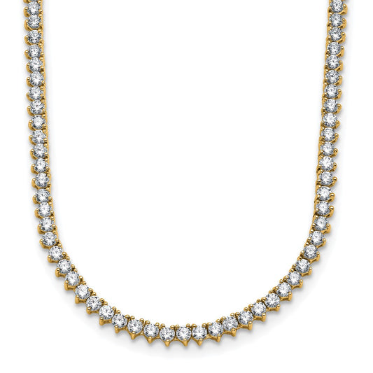 8 Ct Round Lab Grown Diamond Tennis Necklace 20" in 14k Yellow Gold VS-F
