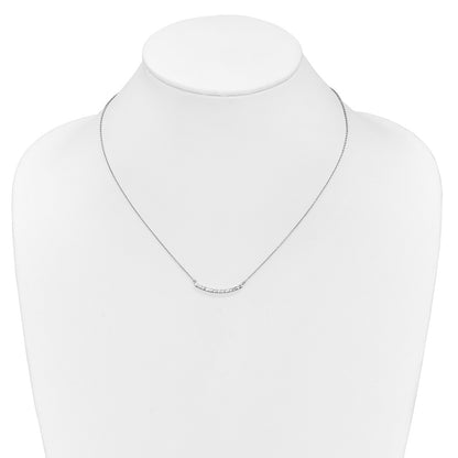 14k White Gold 1/4 carat Diamond Curved Bar Necklace