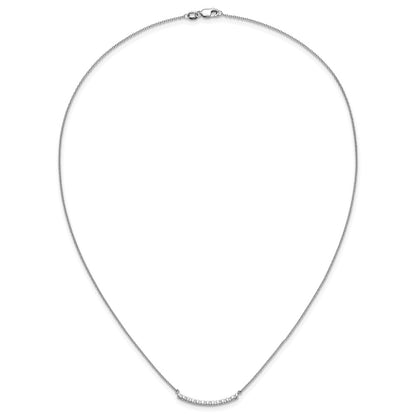 14k White Gold 1/4 carat Diamond Curved Bar Necklace
