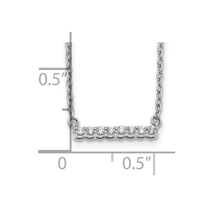 10k White Gold Diamond Bar Necklace 18"