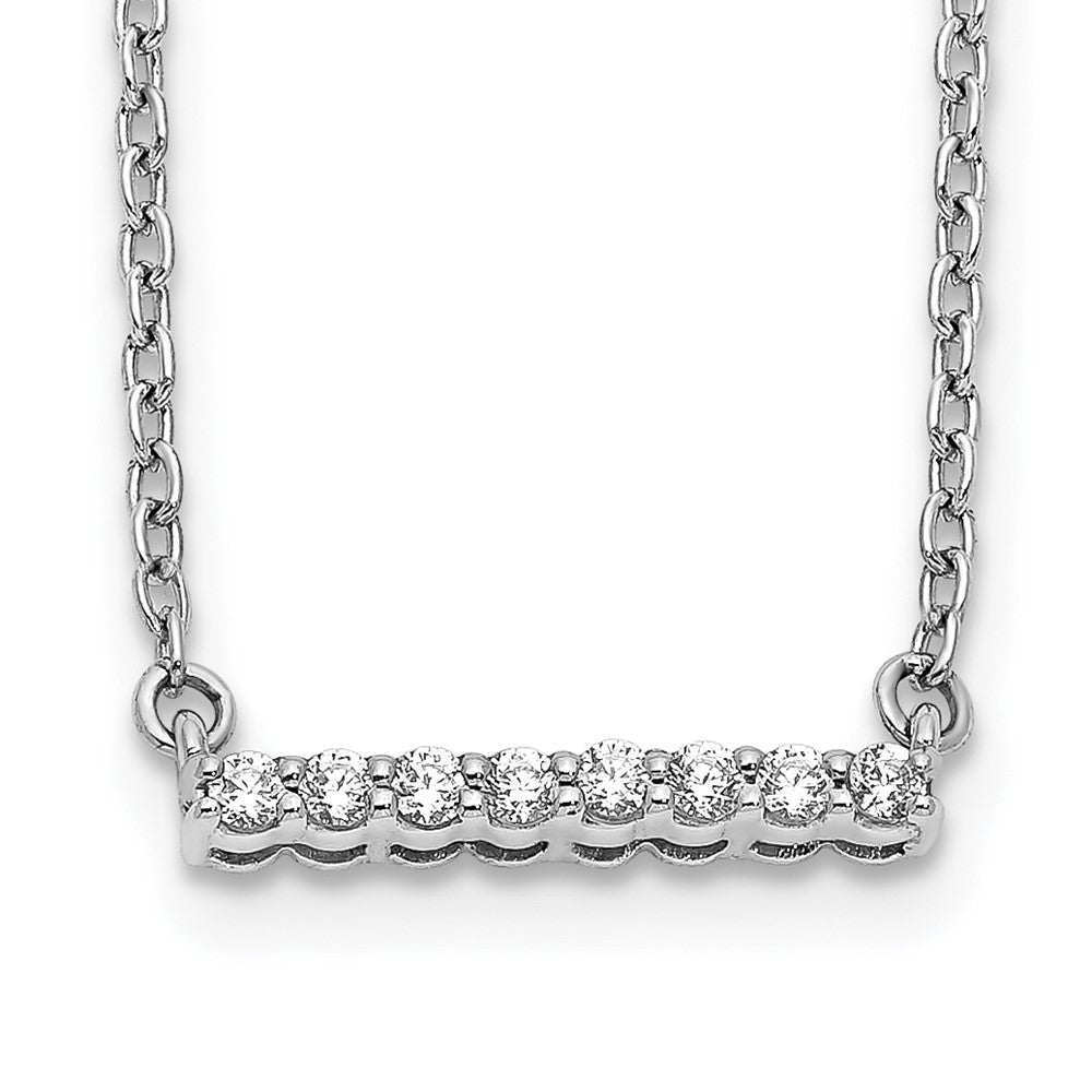 10k White Gold Diamond Bar Necklace 18"