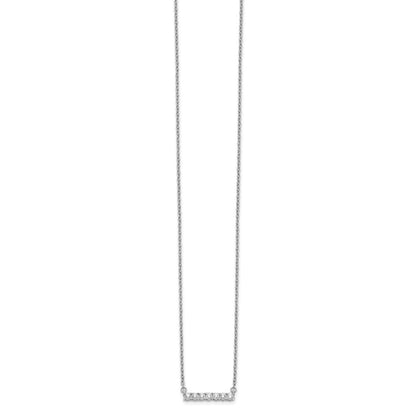 14k White Gold 1/4 carat Diamond Bar Necklace 18"