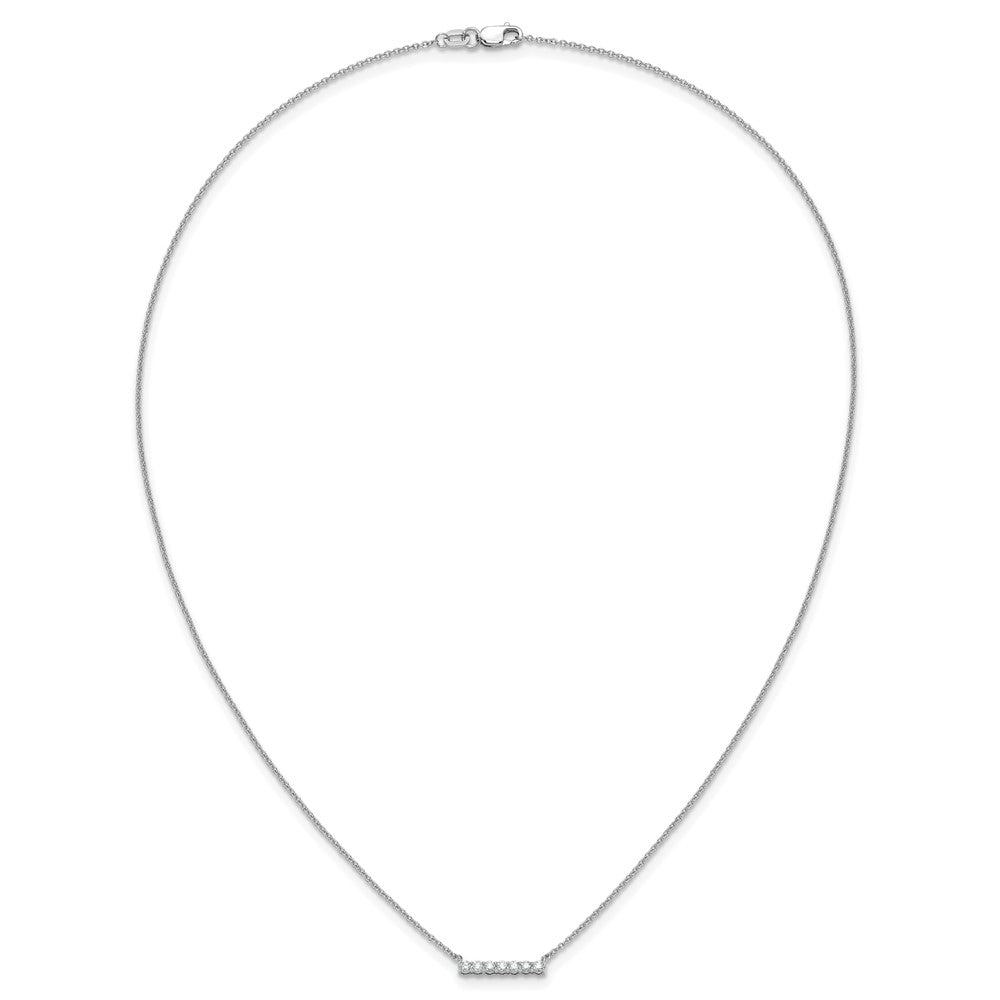 14k White Gold 1/4 carat Diamond Bar Necklace 18"