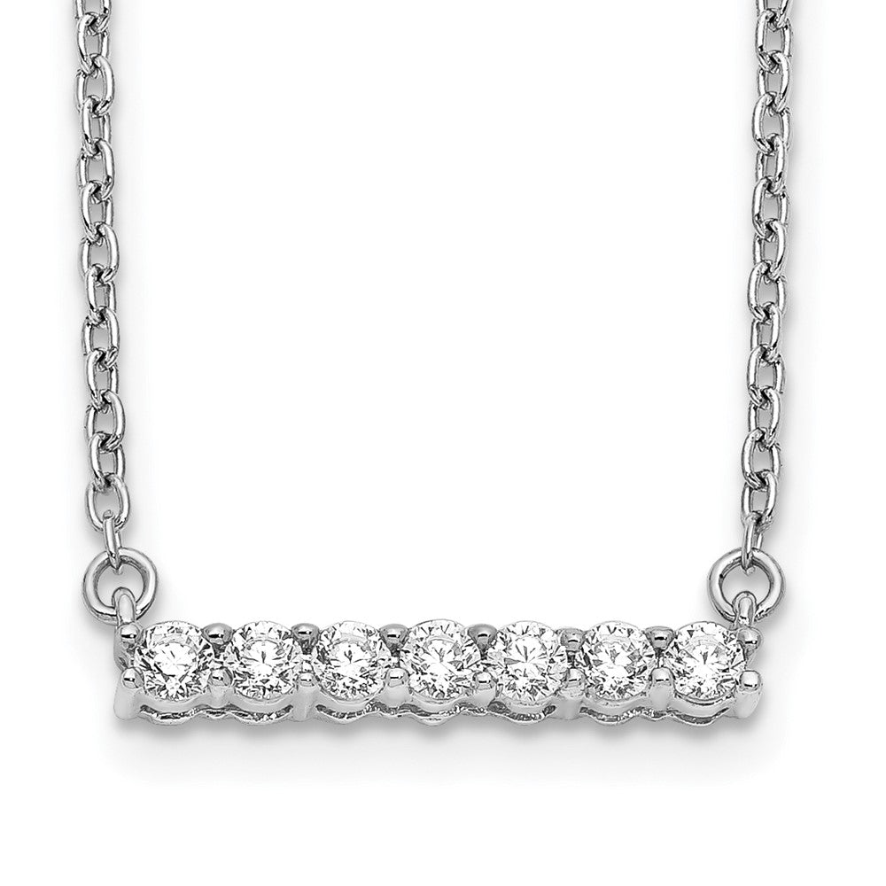 14k White Gold 1/4 carat Diamond Bar Necklace 18"