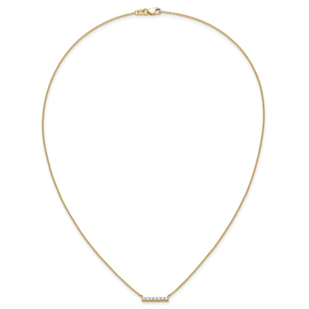 14k Yellow Gold Polished 1/4 carat Diamond Bar Necklace 18"